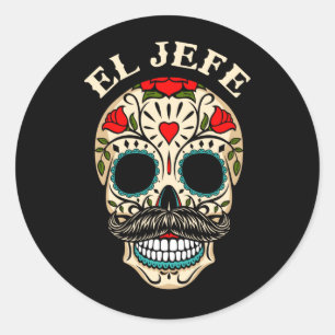 Day Of The Government Agencyd Mexico El Jefe Boss Classic Round Sticker