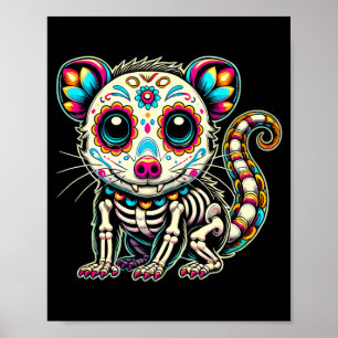 Day Of The Government Agencyd Opossum Sugar Skull Poster