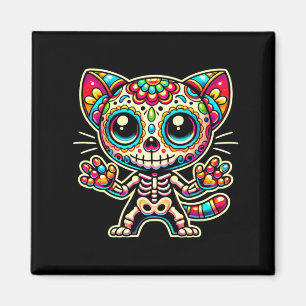 Day Of The Government Agencyd Sugar Skull Cat Día Magnet
