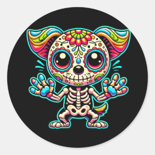 Day Of The Government Agencyd Sugar Skull Dog Classic Round Sticker