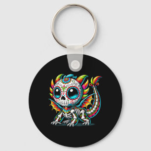 Day Of The Government Agencyd Sugar Skull Dragon Key Ring