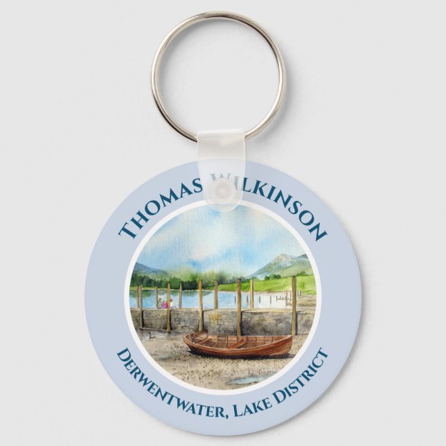 Day out to Derwentwater Lake District Cumbria Key Ring (Front)