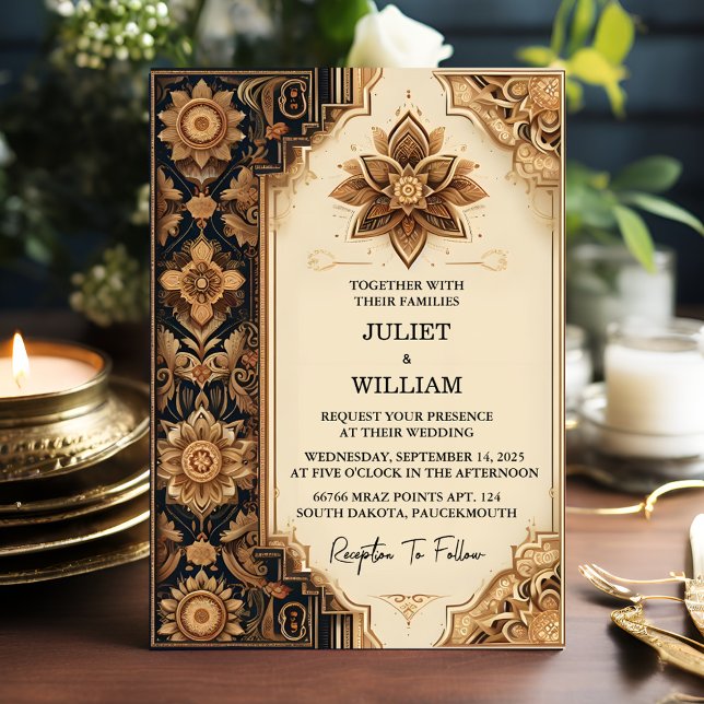 Day Palace Hindi Henna Mehndi Indian Style Wedding Invitation (Creator Uploaded)