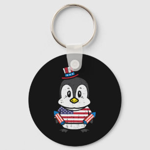 Day Penguin 4th July America Toddler Boys Kids Key Ring