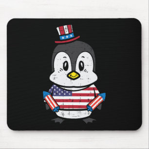 Day Penguin 4th July America Toddler Boys Kids Mouse Pad