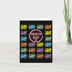 Day Rainbow Lines Tally Marks 100 Days Of School G Card