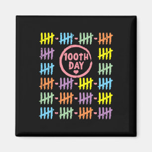 Day Rainbow Lines Tally Marks 100 Days Of School G Magnet