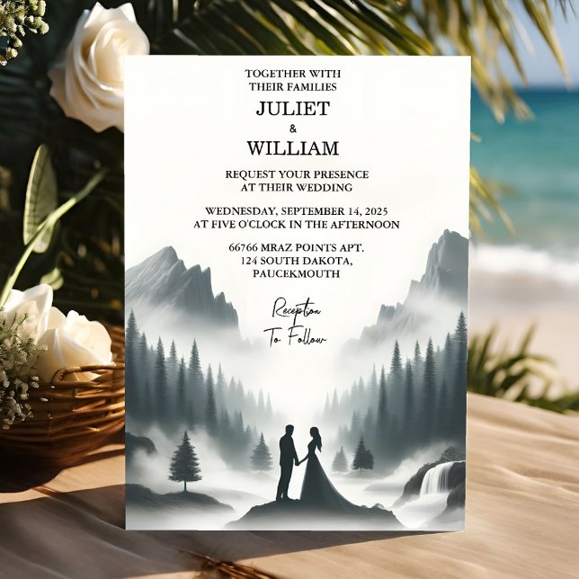 Day River Rain Cloud Nature Smoky Mountain Wedding Invitation (Creator Uploaded)