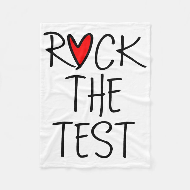 Day Rock The Test Teacher Testing Day Funny Teache Fleece Blanket (Front)