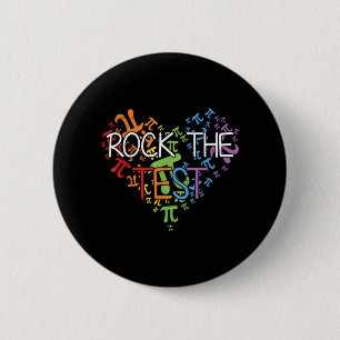 Day Rock The Test Teacher Testing Day Rainbow Teac 6 Cm Round Badge