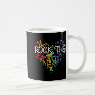 Day Rock The Test Teacher Testing Day Rainbow Teac Coffee Mug