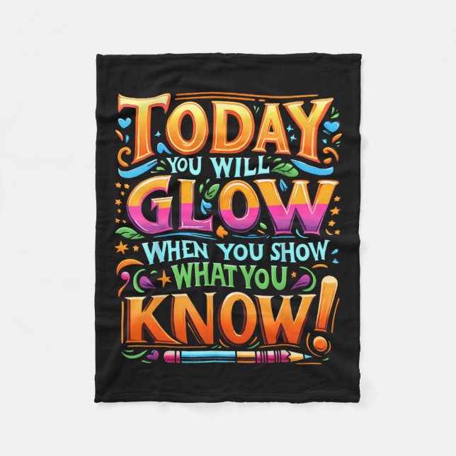 Day Show What You Know Teacher Do Not Stress  Fleece Blanket (Front)