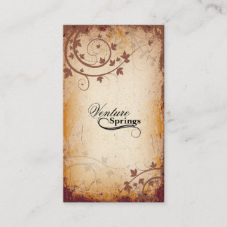 Day Spa Business Card Elegant Aged Vintage Orange