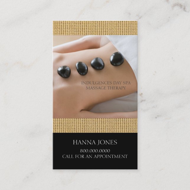 Day Spa | Massage Therapy Business Card (Front)