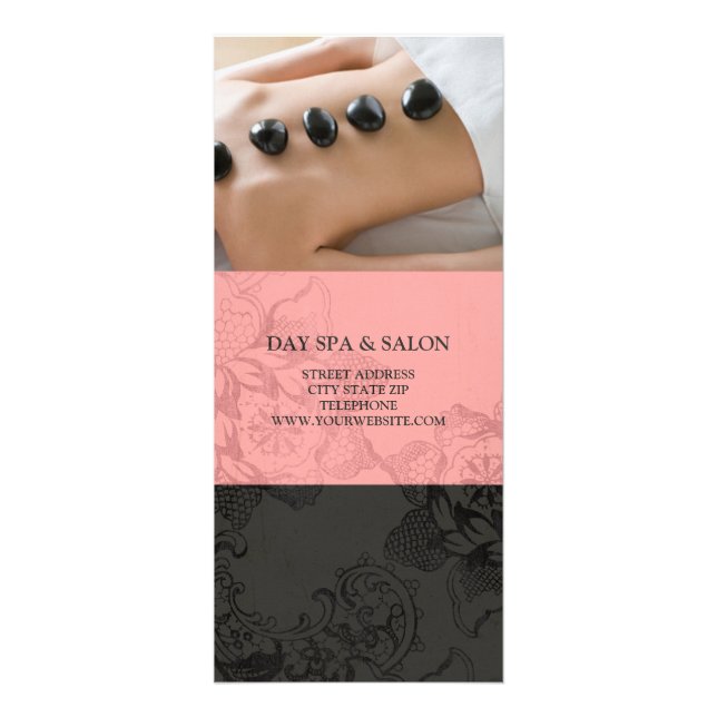Day Spa Massage Therapy Price List {Peach} Rack Card (Front)