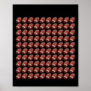 Day Student Boys Girls Football 100 Days Of School Poster