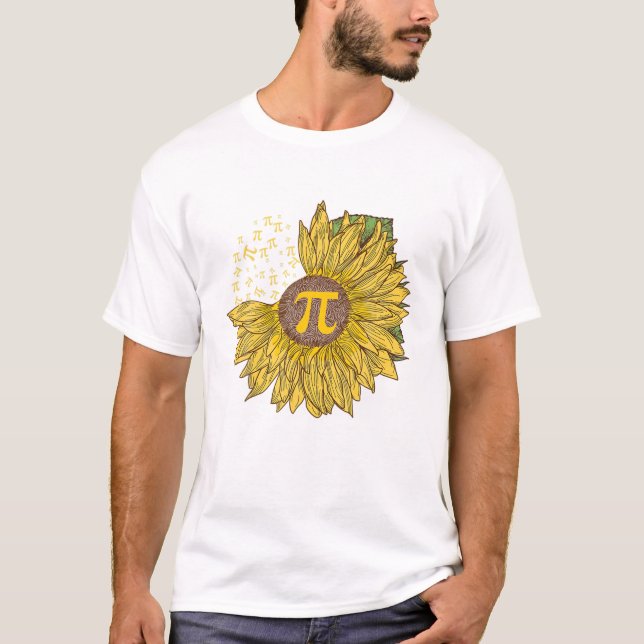 Day Sunflower 3 14 Pi Number T-Shirt (Front)