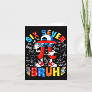 Day symbol 67 six seven meme math teacher boys kid card