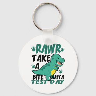 Day T-rex Funny Student Teacher Dinosaur Exam Test Key Ring