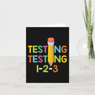 Day Teacher Exam Testing 1-2-3 Card
