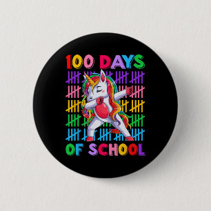 Day Teacher Kids Costume Unicorn 100 Days Of Schoo 6 Cm Round Badge