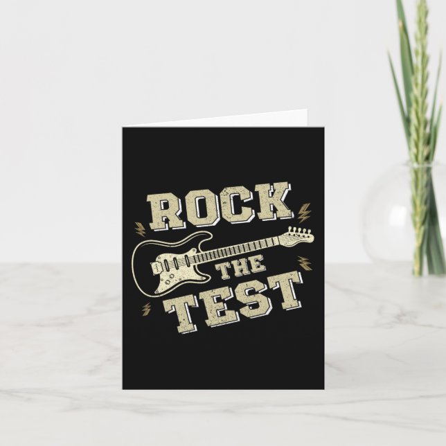 Day Teacher Rock The Test Guitar Teacher Testing D Card (Front)