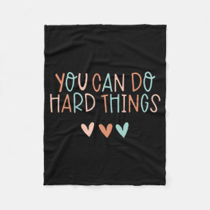 Day Teacher You Can Do Hard Things Women Kids Fleece Blanket
