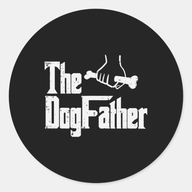 Day The Dog Father Funny Movie Pun Fur Papa Dad Gi Classic Round Sticker (Front)