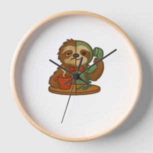 Day-to-Night Sloth Glow-Up Patch – Embroidered Tra Clock