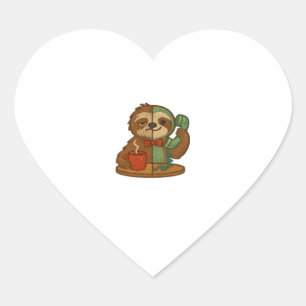 Day-to-Night Sloth Glow-Up Patch � Embroidered Tra Heart Sticker