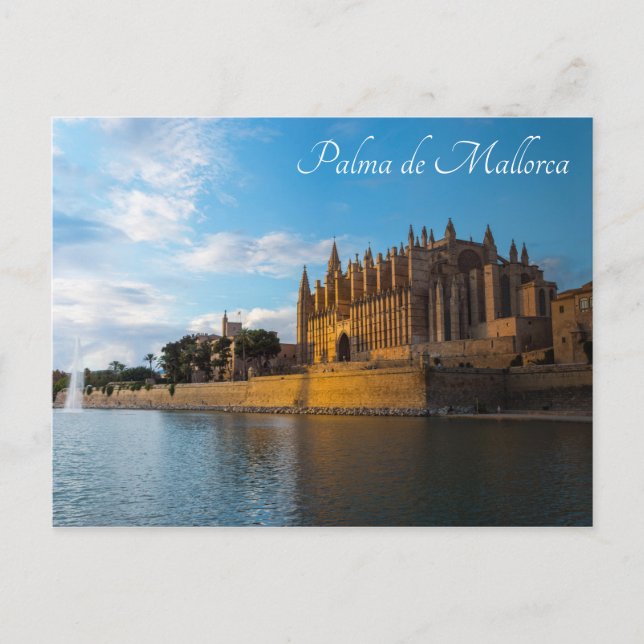 Day to night transition on the Cathedral of Palma Postcard (Front)