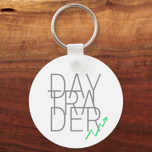 Day Trader and Cryptocurrencies Stock Exchange Key Ring (Front)