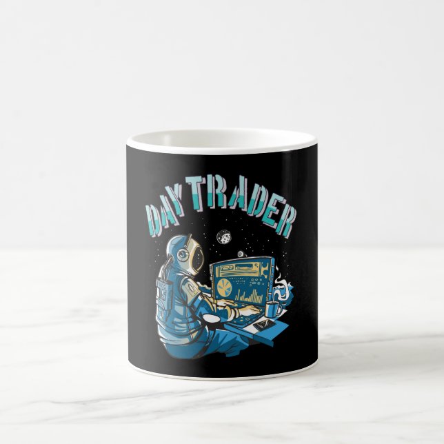 Day Trader Astronaut in space Coffee Mug (Center)