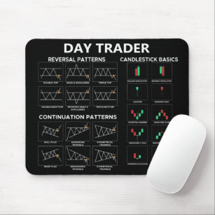 Day trader stock market investor chart candlestick mouse pad