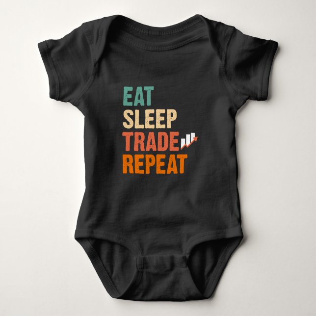 Day Trader Stock Market Trading Hobby Investor Baby Bodysuit (Front)