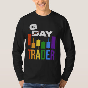Day Trader Strike Through Gay Trader LGBT Trading  T-Shirt