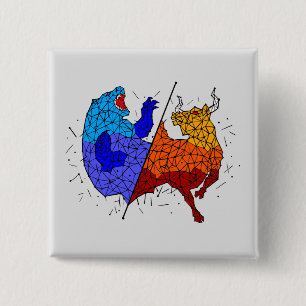 Day Traders Gift - Bull and Bear Constellation 15 Cm Square Badge