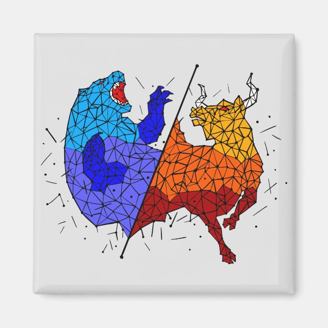 Day Traders Gift - Bull and Bear Constellation Magnet (Front)