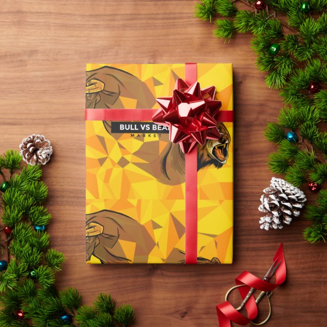 Day Traders Gift - Bull and Bear Market Wrapping Paper (Holiday Gift)