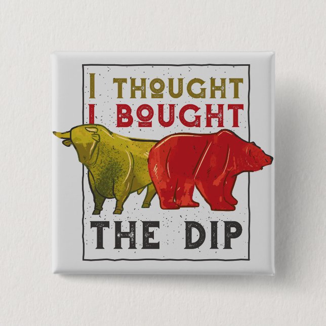 Day Traders Gift - Bull and Bear Quote 15 Cm Square Badge (Front)