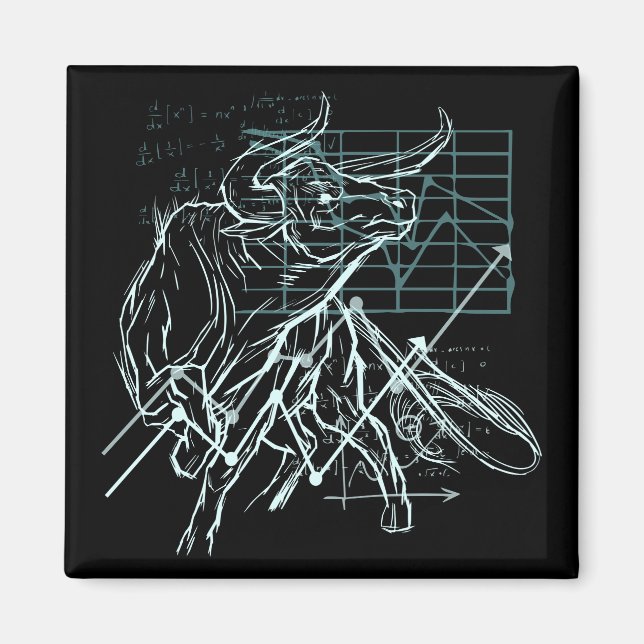 Day Traders Gift - Bull Stock market Magnet (Front)