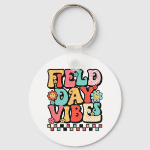 Day Vibes Groovy Summer Teacher Kid Last Day Of Sc Key Ring
