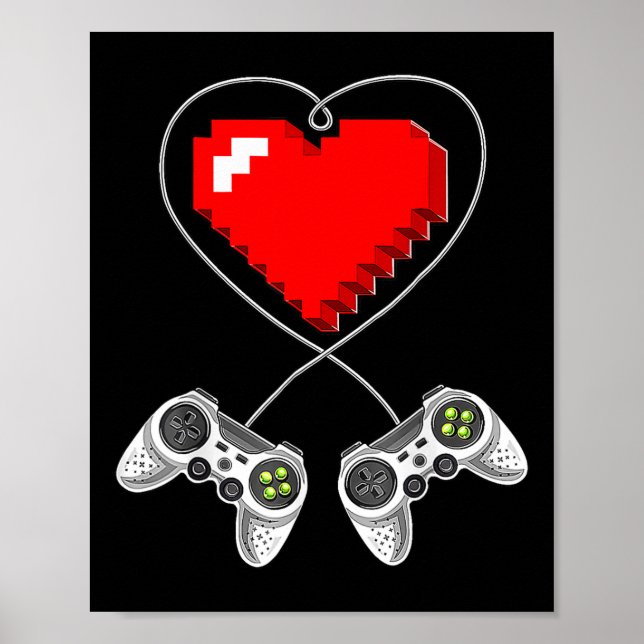 Day Video Game Controller Heart Gamer Gift Boys  Poster (Front)