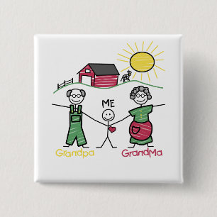 Day with the Grandparent's- 15 Cm Square Badge