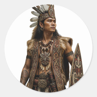 DAYAK KALIMANTAN TRIBAL WARRIOR ART STICKER