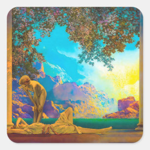 Daybreak Maxfield Parrish Square Sticker