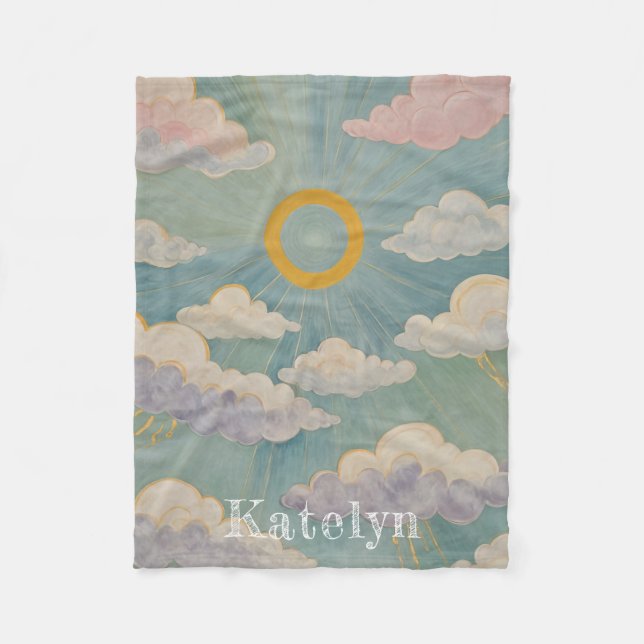 Daybreak's Embrace Personalized Fleece Blanket (Front)