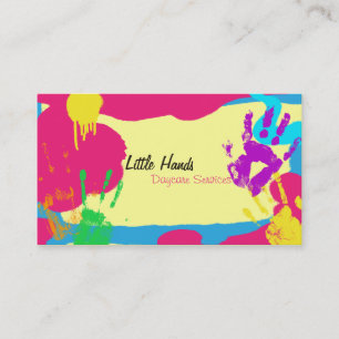 Daycare Business Card - Colourful Paint Hand