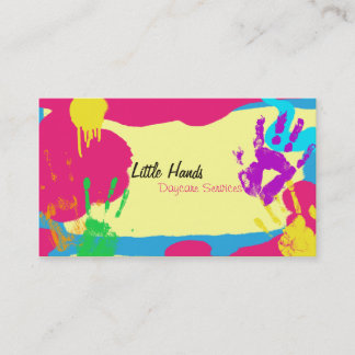 Daycare Business Card - Colourful Paint Hand