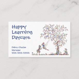 Daycare Children Nature - Blue Business Card